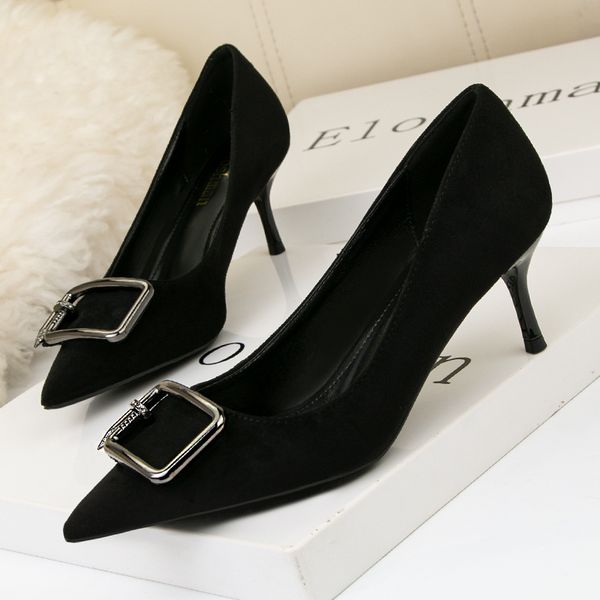 ol office lady shoes suede high heels woman shoes pointed toe dress shoes basic pumps women boat zapatos mujer, Black
ol office lady shoes suede high heels woman shoes pointed toe dress shoes basic pumps women boat zapatos mujer, Black