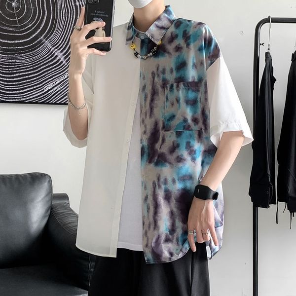 men's casual shirts summer short-sleeved fashion hit color printing men streetwear korean loose dress mens -3xl q64w, White;black
men's casual shirts summer short-sleeved fashion hit color printing men streetwear korean loose dress mens -3xl q64w, White;black