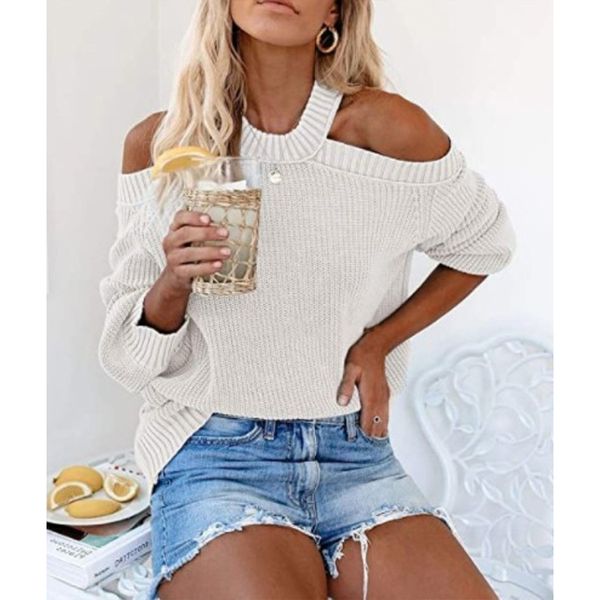 Women's Long Sleeve Strapless Sweater New Fashion Round Neck Casual Openwork Knit Plus Size Fall Winter Collection, White;black
Women's Long Sleeve Strapless Sweater New Fashion Round Neck Casual Openwork Knit Plus Size Fall Winter Collection, White;black
