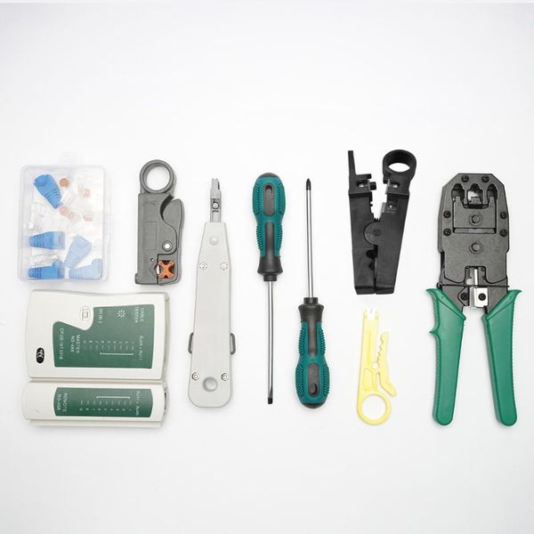 professional hand tool sets 14pcs ethernet network hardware bag lan cable crimper pliers repairing dual-use cables tester
professional hand tool sets 14pcs ethernet network hardware bag lan cable crimper pliers repairing dual-use cables tester