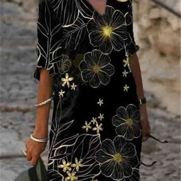 casual dresses vestidos summer plus size fashion print v-neck female loose vintage mid-sleeve es women clothing s01b, Black;gray
casual dresses vestidos summer plus size fashion print v-neck female loose vintage mid-sleeve es women clothing s01b, Black;gray