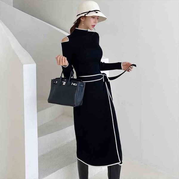 runway fall winter black women dress knit sweater korean long sleeve warm party office for clothing, Black;gray
runway fall winter black women dress knit sweater korean long sleeve warm party office for clothing, Black;gray