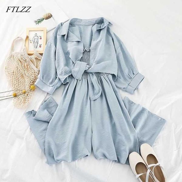 women casual two pieces set clothing loose short sunscreen jacket + suspending rompers summer female holidays suit piece dress, White
women casual two pieces set clothing loose short sunscreen jacket + suspending rompers summer female holidays suit piece dress, White