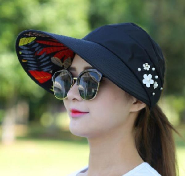 wide brim hats summer for women foldable sun hat pearl flower visor suncreen floppy cap female outdoor casual baseball, Blue;gray
wide brim hats summer for women foldable sun hat pearl flower visor suncreen floppy cap female outdoor casual baseball, Blue;gray
