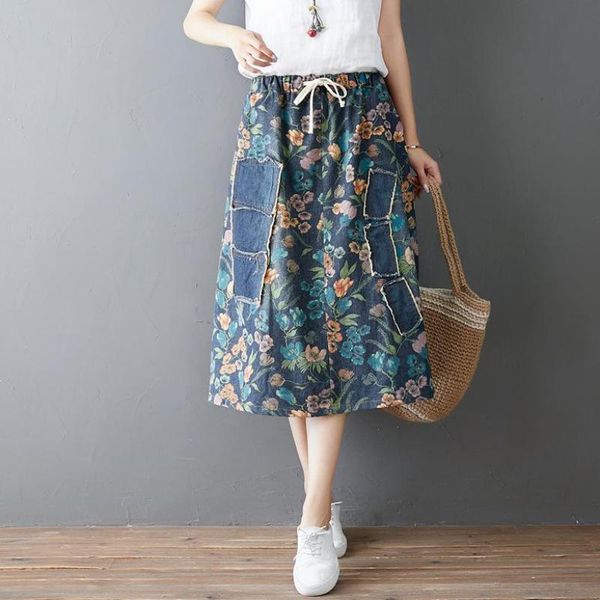 skirts johnature spring summer retro floral print pockets elastic waist patchwork skirt 2021 loose leisure women all-match, Black
skirts johnature spring summer retro floral print pockets elastic waist patchwork skirt 2021 loose leisure women all-match, Black