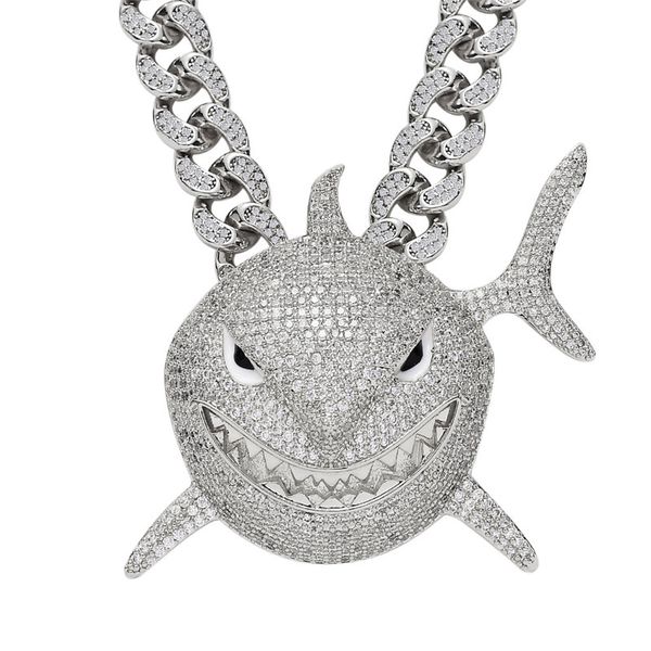 hip hop big shark pendant necklace for men cubic zircon shark boy jewelry with iced out crystal miami cuban link chain, Silver
hip hop big shark pendant necklace for men cubic zircon shark boy jewelry with iced out crystal miami cuban link chain, Silver