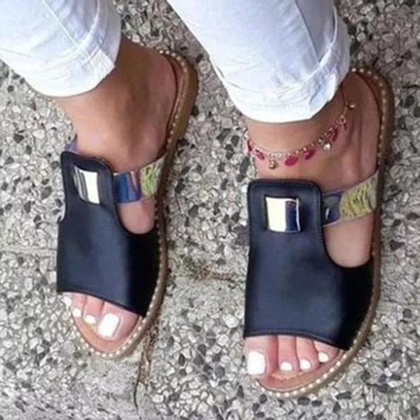 summer flip-flops open toe casual shoes flats slip on roman slippers non-slip breathable women's footwear zapatos de muje, Black
summer flip-flops open toe casual shoes flats slip on roman slippers non-slip breathable women's footwear zapatos de muje, Black