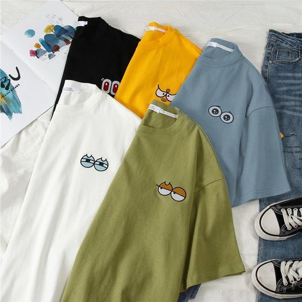 chest cute eyes cartoon and mens t shirt womens embroidery pattern harajuku women tees casual fashion loose short sleeved, White;black
chest cute eyes cartoon and mens t shirt womens embroidery pattern harajuku women tees casual fashion loose short sleeved, White;black