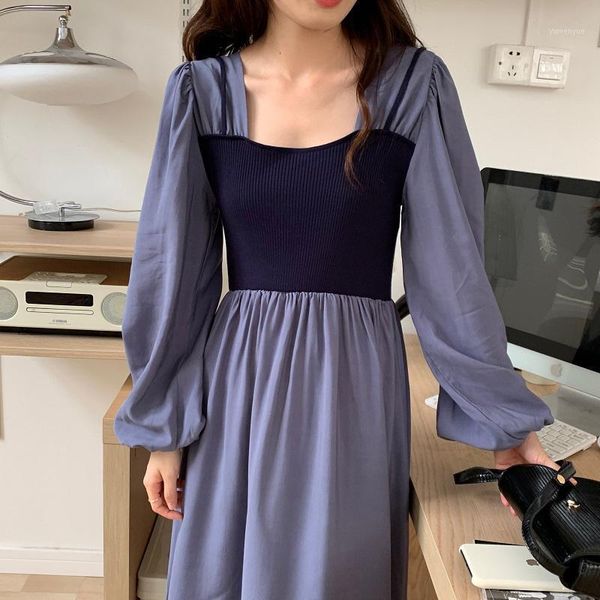 casual dresses robe korean chic high waist puff sleeve square collar dress knitting patchwork slim fake two piece vintage vestido autumn, Black;gray
casual dresses robe korean chic high waist puff sleeve square collar dress knitting patchwork slim fake two piece vintage vestido autumn, Black;gray