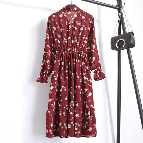 2021women casual autumn dress lady korean style vintage floral printed chiffon shirt winter long sleeve bow midi vestido dresses, Black;gray
2021women casual autumn dress lady korean style vintage floral printed chiffon shirt winter long sleeve bow midi vestido dresses, Black;gray