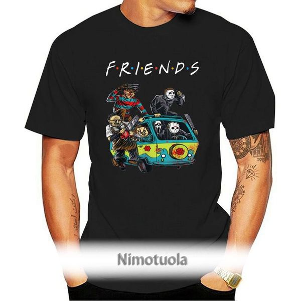 men's t-shirts friends horror movie creepy halloween shirt gift vintage graphic tee, White;black
men's t-shirts friends horror movie creepy halloween shirt gift vintage graphic tee, White;black