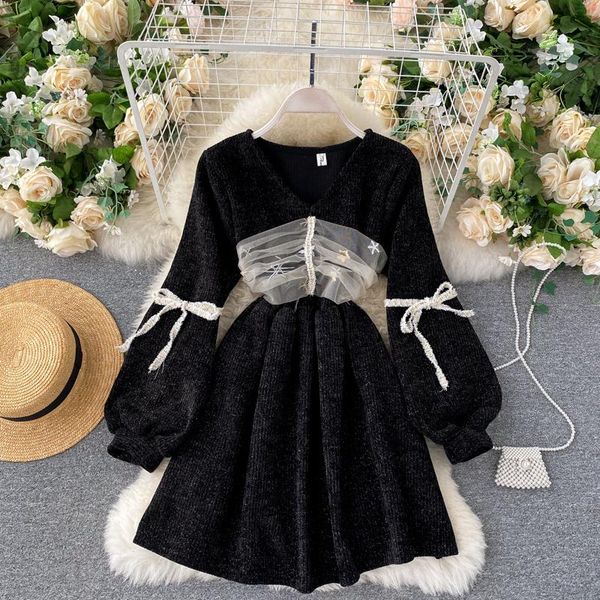women autumn winter 2021 fashion v neck mesh stitching long sleeve celebrity mini a-line dress vestidos q152 casual dresses, Black;gray
women autumn winter 2021 fashion v neck mesh stitching long sleeve celebrity mini a-line dress vestidos q152 casual dresses, Black;gray