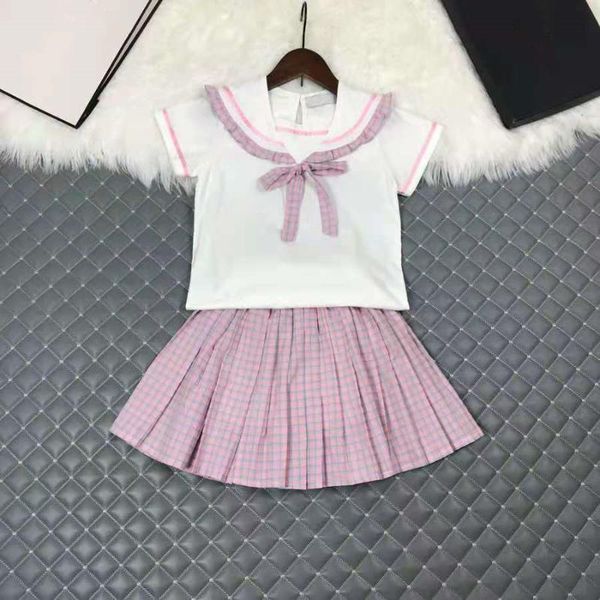 clothing sets 2021 summer girls' suit navy collar short sleeve + plaid skirt 2-piece simple fashion, White
clothing sets 2021 summer girls' suit navy collar short sleeve + plaid skirt 2-piece simple fashion, White