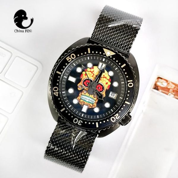 wristwatches official shop personality men's diving watch 6105 black skull sapphire mirror limited edition waterproof mechanical, Slivery;brown
wristwatches official shop personality men's diving watch 6105 black skull sapphire mirror limited edition waterproof mechanical, Slivery;brown