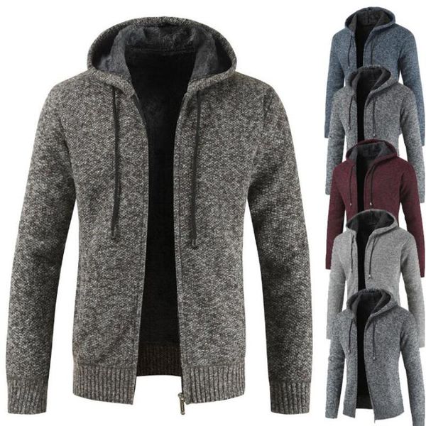 men's wool & blends hooded plus velvet thickening cardigan solid color jacket tide a generation, Black
men's wool & blends hooded plus velvet thickening cardigan solid color jacket tide a generation, Black