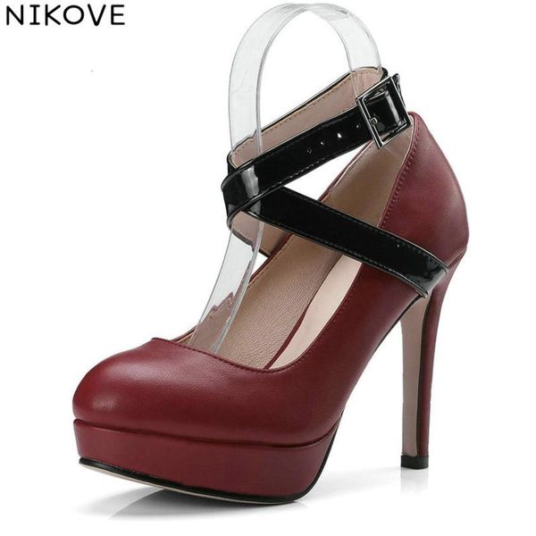 round toe elegant spring women pumps buckle mixed color shoes high heels thin ladies size 34-43 dress, Black
round toe elegant spring women pumps buckle mixed color shoes high heels thin ladies size 34-43 dress, Black
