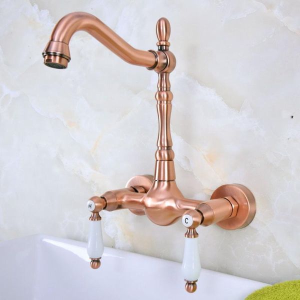 bathroom sink faucets antique red copper brass kitchen faucet mixer tap swivel spout wall mounted dual ceramic levers handles mnf947
bathroom sink faucets antique red copper brass kitchen faucet mixer tap swivel spout wall mounted dual ceramic levers handles mnf947