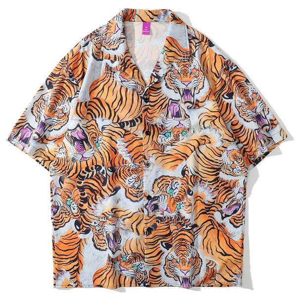 men's casual shirts mens harajuku full tiger print shirt blouse oversize short sleeve 2021 summer hawaii beach loose, White;black
men's casual shirts mens harajuku full tiger print shirt blouse oversize short sleeve 2021 summer hawaii beach loose, White;black