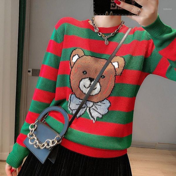 women's sweaters thick warm 2021 autumn winter sweater women striped cartoon bear jacquard knitted o neck pullover jumpers sueter mujer, White;black
women's sweaters thick warm 2021 autumn winter sweater women striped cartoon bear jacquard knitted o neck pullover jumpers sueter mujer, White;black