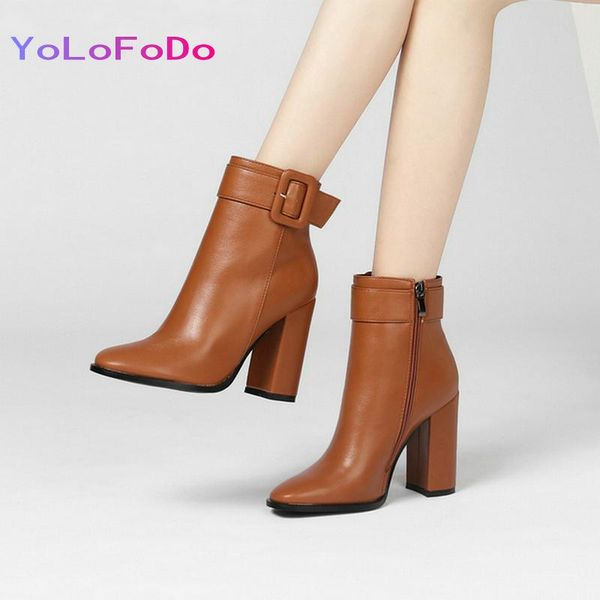 boots brown black beige women ankle fashion buckle pointed toe square high heel autumn winter shoes plus size 43 
boots brown black beige women ankle fashion buckle pointed toe square high heel autumn winter shoes plus size 43