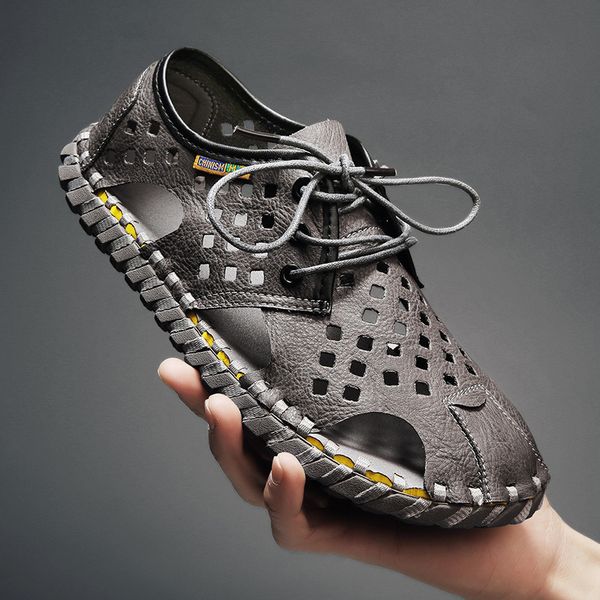 slippers summer outdoor driving sandals men's fashion soft leather sole breathable beach shoes hollow hole ra6e, Black
slippers summer outdoor driving sandals men's fashion soft leather sole breathable beach shoes hollow hole ra6e, Black