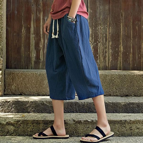 men's pants drawstring calca cargo masculina casual slim sports calf-length linen trousers baggy harem, Black
men's pants drawstring calca cargo masculina casual slim sports calf-length linen trousers baggy harem, Black