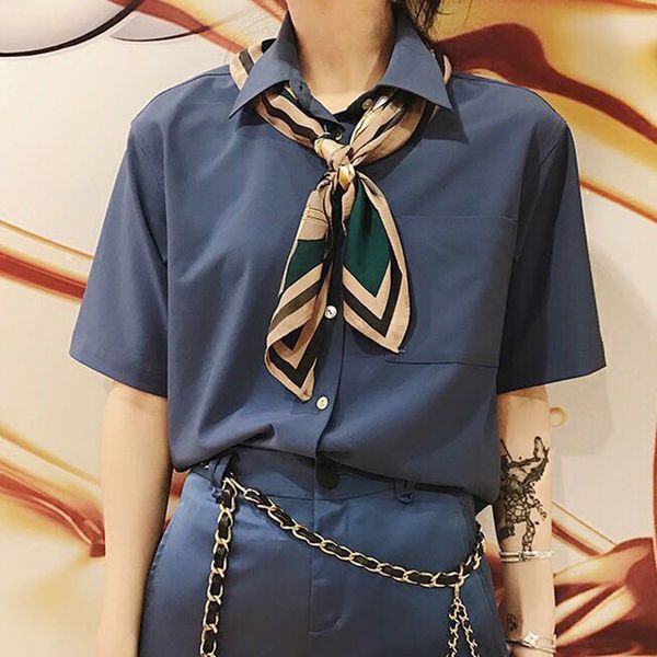 korean lovely color printing square decorative hair band dual purpose small silk scarf, Blue;gray
korean lovely color printing square decorative hair band dual purpose small silk scarf, Blue;gray