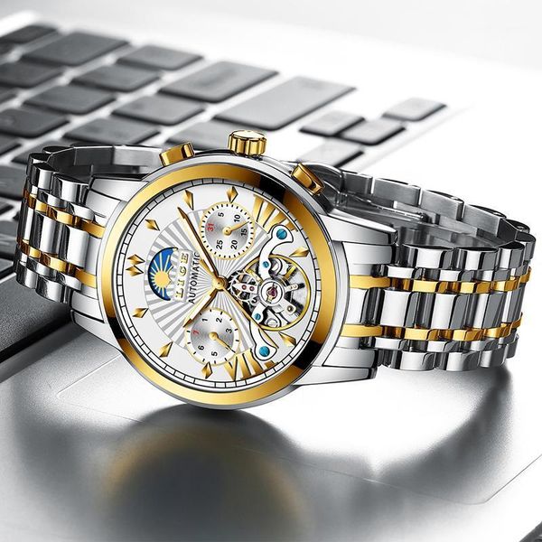 mens watches tourbillon automatic mechanical business clock gold watch men reloj mecanico de hombres wristwatches, Slivery;brown
mens watches tourbillon automatic mechanical business clock gold watch men reloj mecanico de hombres wristwatches, Slivery;brown