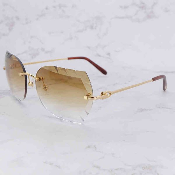 factory outlet luxury diamond cut men vintage rimless sun shades for women protect eyewear gafas de sol, White;black
factory outlet luxury diamond cut men vintage rimless sun shades for women protect eyewear gafas de sol, White;black