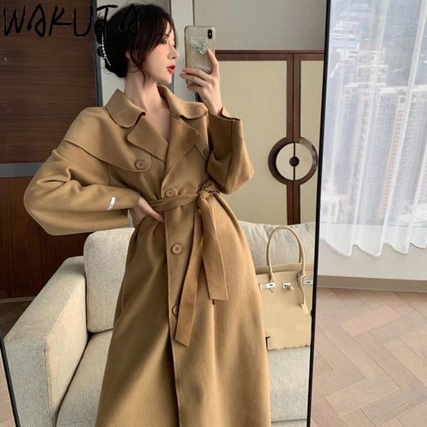 women's wool & blends wakuta elegant blend women korean fashion long coats classic double breasted woolen overcoat camel oversize outwe, Black
women's wool & blends wakuta elegant blend women korean fashion long coats classic double breasted woolen overcoat camel oversize outwe, Black
