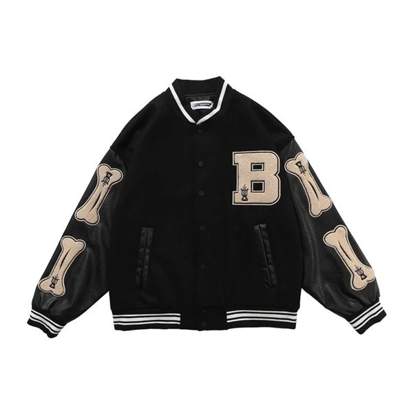 hip hop furry bone patchwork color block jackets mens harajuku college style bomber jacket men baseball coats 3 color 210819, Black;brown
hip hop furry bone patchwork color block jackets mens harajuku college style bomber jacket men baseball coats 3 color 210819, Black;brown