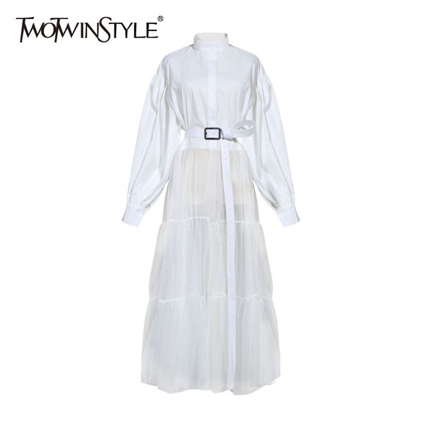 elegant white dress for women stand collar lantern long sleeve high waist sashes mesh spring dresses female fashion 210428, Black;gray
elegant white dress for women stand collar lantern long sleeve high waist sashes mesh spring dresses female fashion 210428, Black;gray