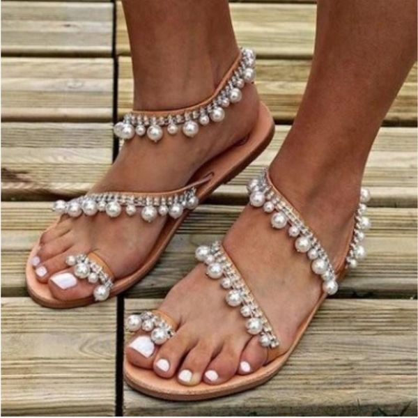 women pearl sandals handmade beaded flat summer shoes slipper comfortable sandales femme 2021 big size 35- 43, Black
women pearl sandals handmade beaded flat summer shoes slipper comfortable sandales femme 2021 big size 35- 43, Black