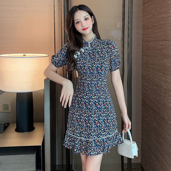luxury casual dresses cute slim 2021 summer french floral cheongsam drs 9030, Black;gray
luxury casual dresses cute slim 2021 summer french floral cheongsam drs 9030, Black;gray