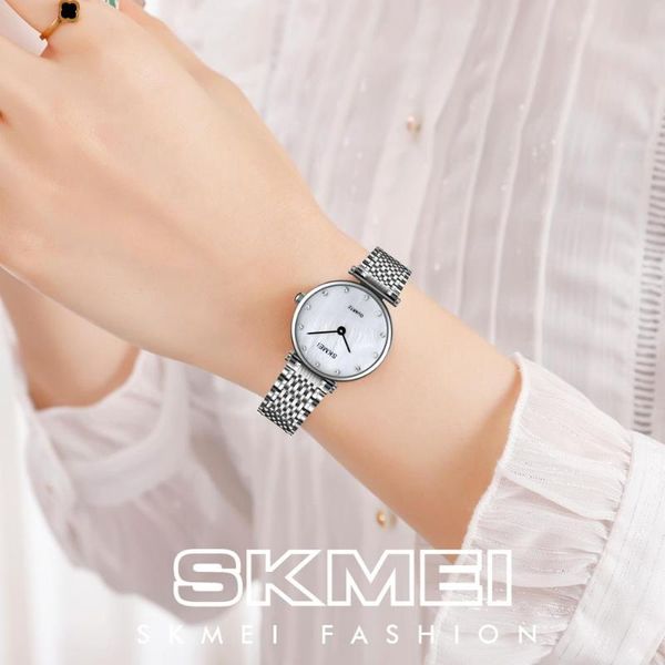wristwatches 2021 skmei women dress stainless steel band analog quartz wristwatch fashion luxury ladies clock relogio feminin, Slivery;brown
wristwatches 2021 skmei women dress stainless steel band analog quartz wristwatch fashion luxury ladies clock relogio feminin, Slivery;brown