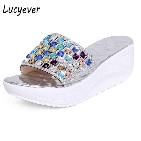 slippers lucyever summer colorful rhinestone slipper wedge platform shoes woman fashion crystal beach flip flops leisure sandals 5, Black
slippers lucyever summer colorful rhinestone slipper wedge platform shoes woman fashion crystal beach flip flops leisure sandals 5, Black