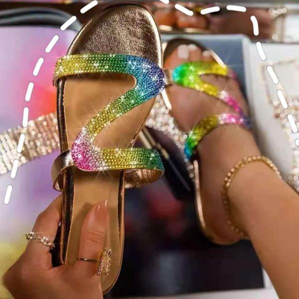 slippers 2021 summer women's sandals large size beautiful crystal shiny flat female bohemia flip flops fashion footwear, Black
slippers 2021 summer women's sandals large size beautiful crystal shiny flat female bohemia flip flops fashion footwear, Black