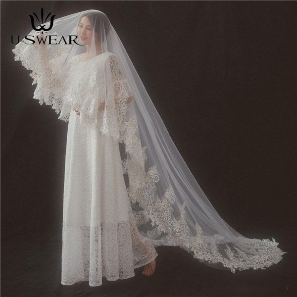 bridal veils luxury single layer extra long big lace appliqued veil bride velo de novia wedding accessorie, Black
bridal veils luxury single layer extra long big lace appliqued veil bride velo de novia wedding accessorie, Black
