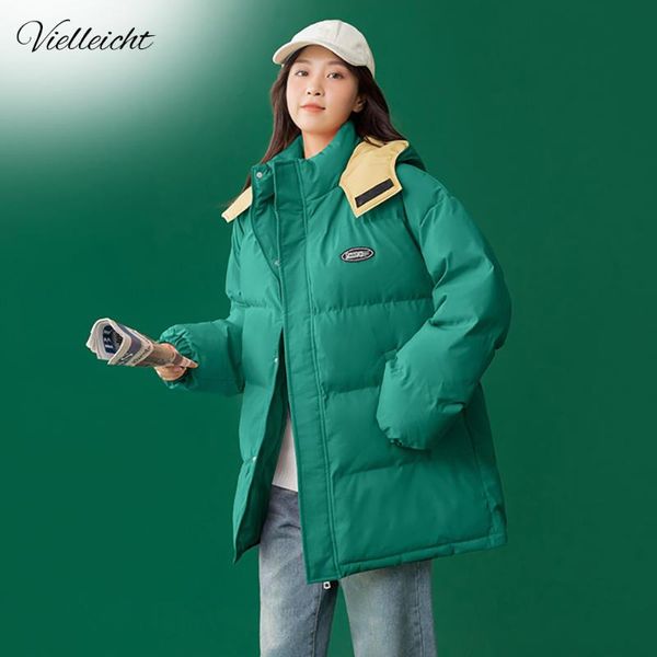 women's down & parkas vielleicht 2021 jacket winter women fashion patchwork hooded coat elegant loose cotton padded female outwear, Black
women's down & parkas vielleicht 2021 jacket winter women fashion patchwork hooded coat elegant loose cotton padded female outwear, Black