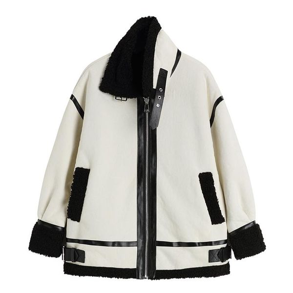 women's jackets lamb wool patchwork casual oversized coat motorcycle streetwear winter 2021 warm female zippers coats short y2k, Black;brown
women's jackets lamb wool patchwork casual oversized coat motorcycle streetwear winter 2021 warm female zippers coats short y2k, Black;brown