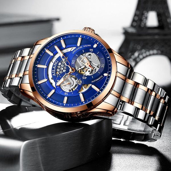 wristwatches ailang automatic mechanical men's business watch stainless steel strap casual fashion waterproof clock relogio masculino 8, Slivery;brown
wristwatches ailang automatic mechanical men's business watch stainless steel strap casual fashion waterproof clock relogio masculino 8, Slivery;brown