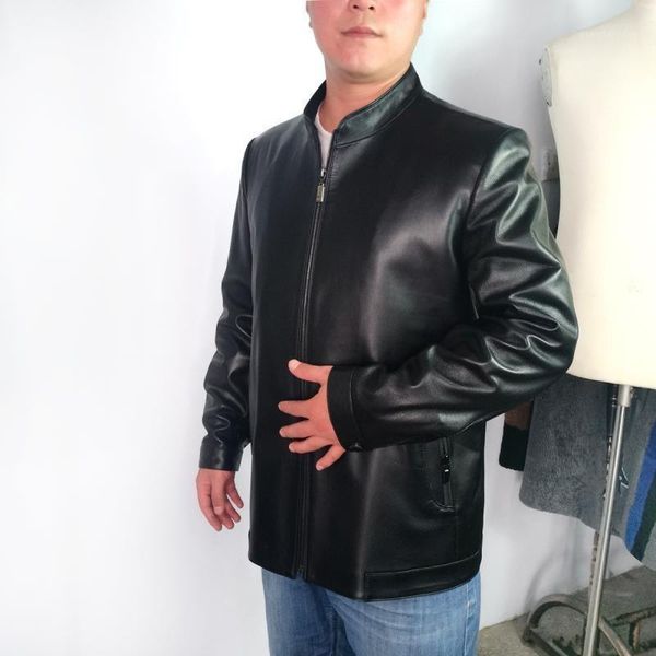 men's leather & faux winter middle-aged men decorative dad leisure jacket above pipi garment factory male sheep, Black
men's leather & faux winter middle-aged men decorative dad leisure jacket above pipi garment factory male sheep, Black