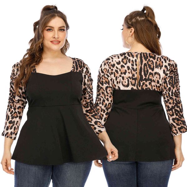women's leopard large stitching fashion pleated long sleeve waist casual t-shirt f191112, White
women's leopard large stitching fashion pleated long sleeve waist casual t-shirt f191112, White