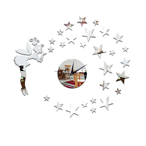 stars and girl angel watch wall home decoration diy clock mirror quartz clocks living room decals
stars and girl angel watch wall home decoration diy clock mirror quartz clocks living room decals