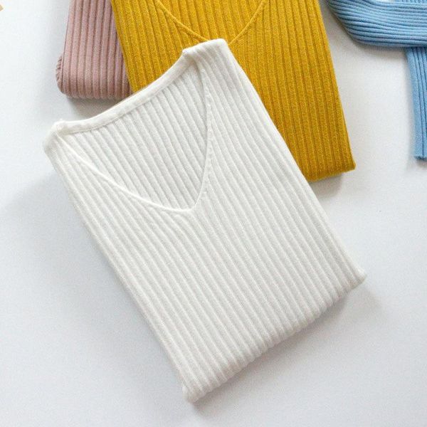 sweater women winter v-neck slim pullover with tight-fitting versatile long-sleeved knitted bottoming shirt women's sweaters, White;black
sweater women winter v-neck slim pullover with tight-fitting versatile long-sleeved knitted bottoming shirt women's sweaters, White;black