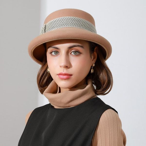 stingy brim hats 2021 autumn and winter wool felt hat lady temperament basin striped decorative ladies womens fedoras, Blue;gray
stingy brim hats 2021 autumn and winter wool felt hat lady temperament basin striped decorative ladies womens fedoras, Blue;gray