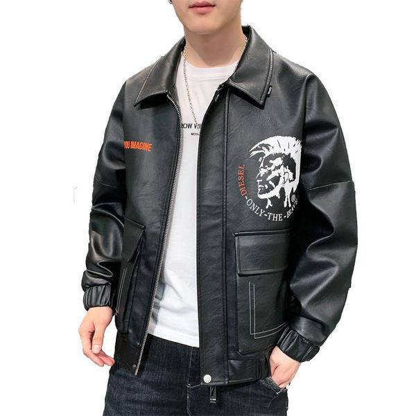 men's jackets leather jacket zipper pu pattern print coat loose youth vitality streetwear lapel fur clothing male long sleeve, Black;brown
men's jackets leather jacket zipper pu pattern print coat loose youth vitality streetwear lapel fur clothing male long sleeve, Black;brown