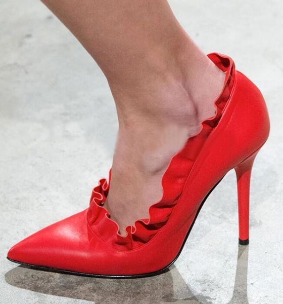 dress shoes carpaton est red leather high heel pointed toe ruffles decorations woman pumps runway slip on stiletto heels black
dress shoes carpaton est red leather high heel pointed toe ruffles decorations woman pumps runway slip on stiletto heels black
