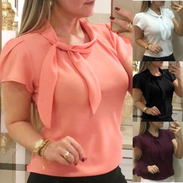 women's blouses & shirts plus size women work shirt elegant blouse clothes short sleeve bow chiffon summer office lady, White
women's blouses & shirts plus size women work shirt elegant blouse clothes short sleeve bow chiffon summer office lady, White