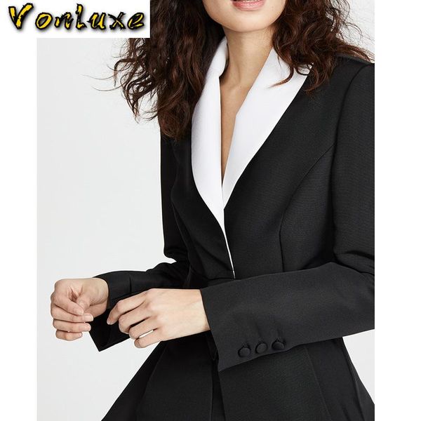 fashion women's blazers sashes jackets notched outerwear elegant ruffles runway designer ladies coat suits &, White;black
fashion women's blazers sashes jackets notched outerwear elegant ruffles runway designer ladies coat suits &, White;black